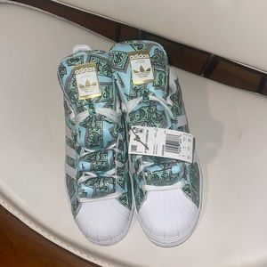 ADIDAS ORIGINALS JEREMY SCOTT MONEY PRINT SUPERSTAR SHOES NEW NO BOX